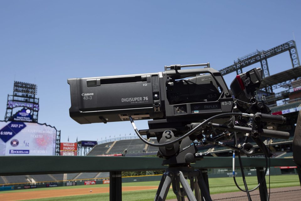 camera on baseball field